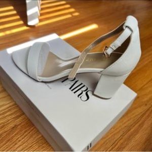 Dream Paris White Block Heel